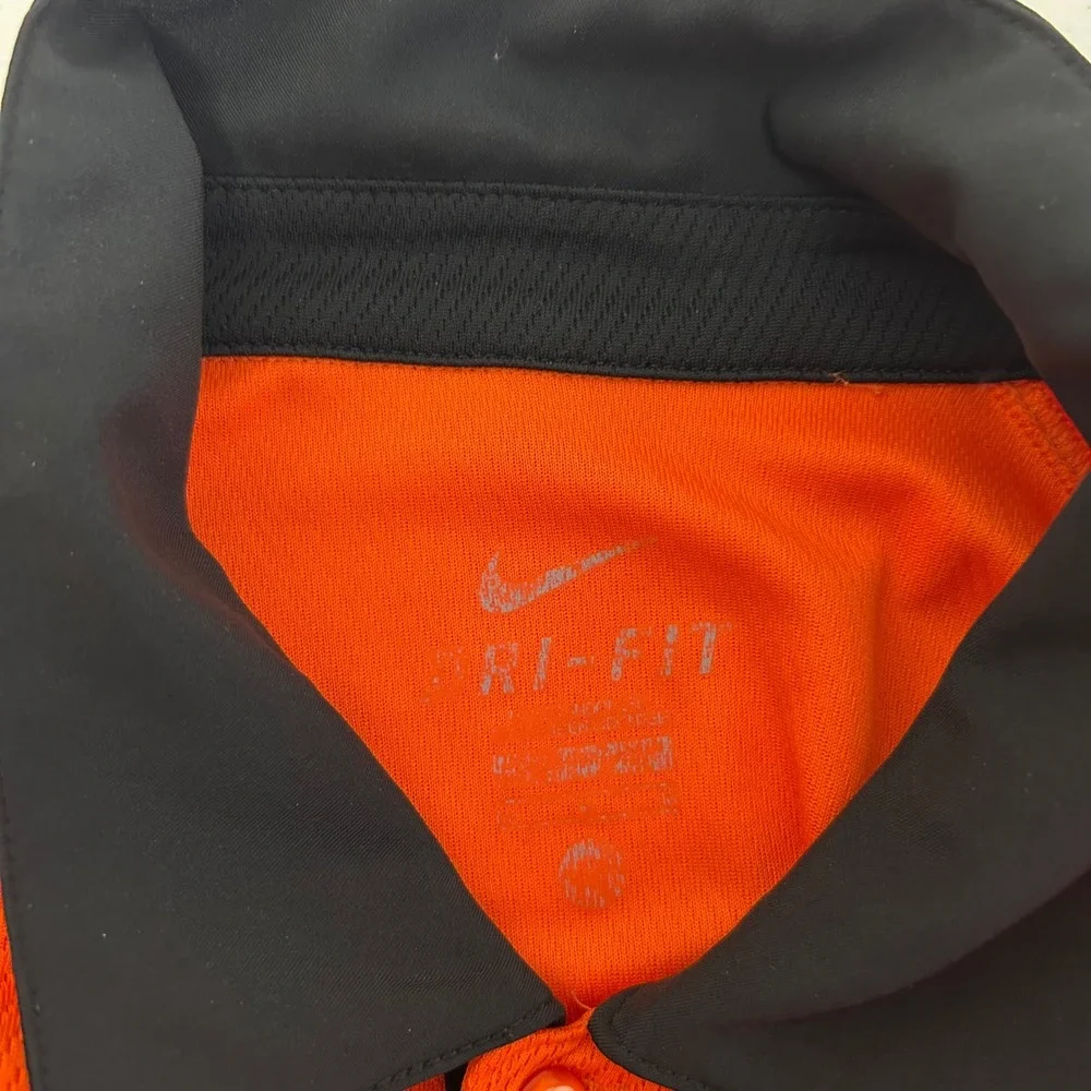 Nike‎ Oklahoma State Cowboys Polo Shirt Mens L Orange OSU Dri-FIT Short Sleeve